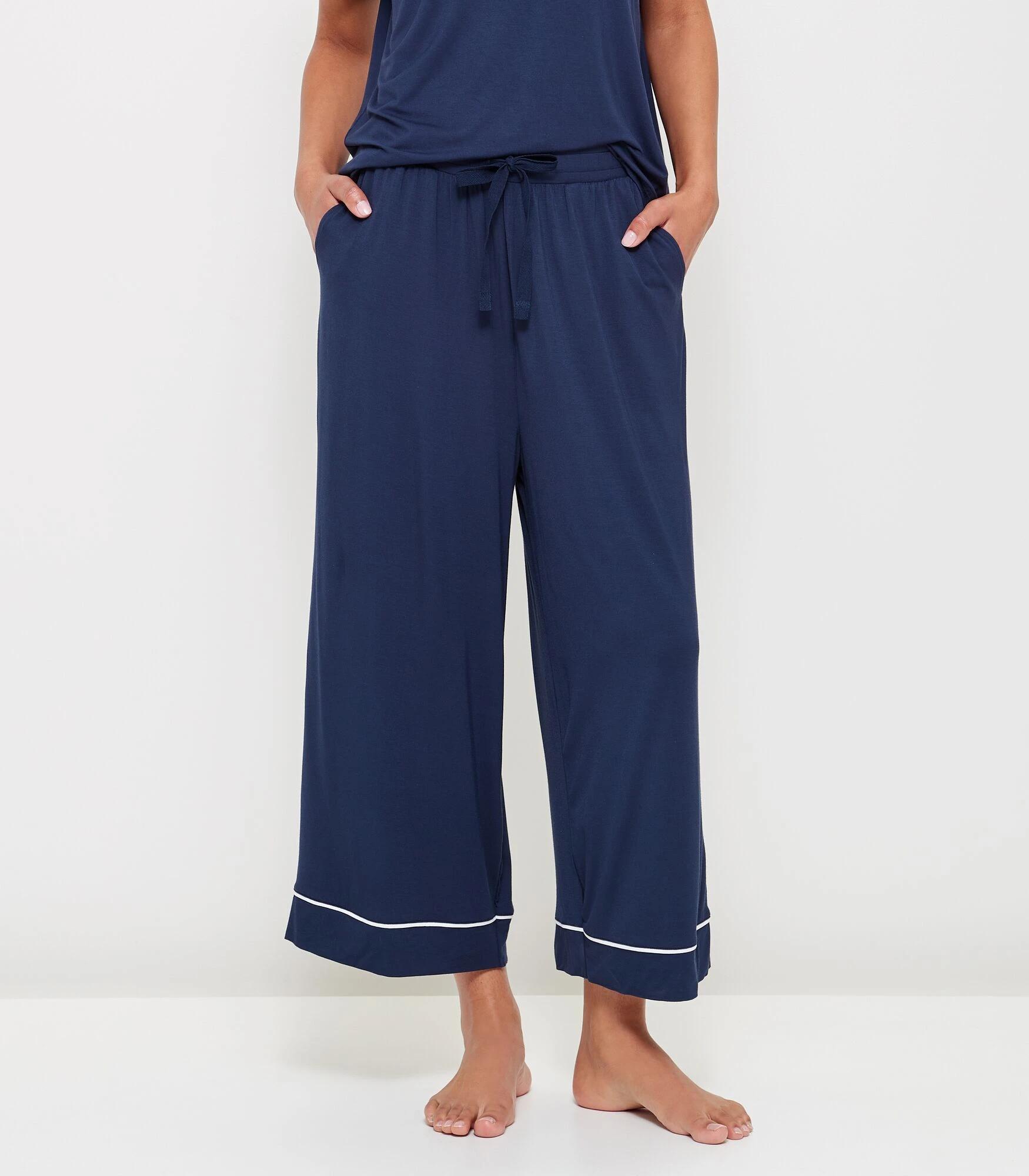 1 Target Woman Soft Comfort Bamboo Culotte Sleep Pants NAVY BLUE, 1 of 6