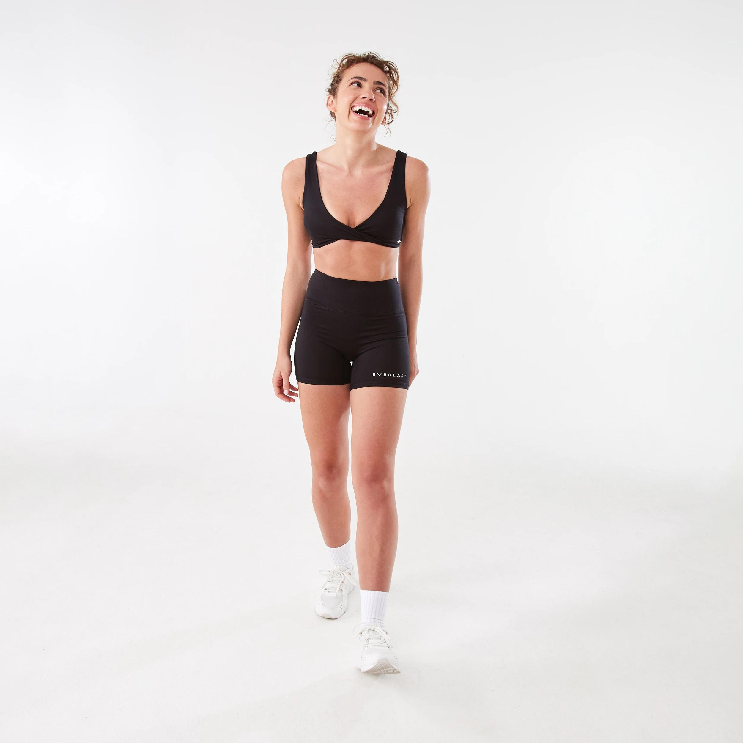 2 Everlast Womens Twist Front Crop Top BLACK, 2 of 9