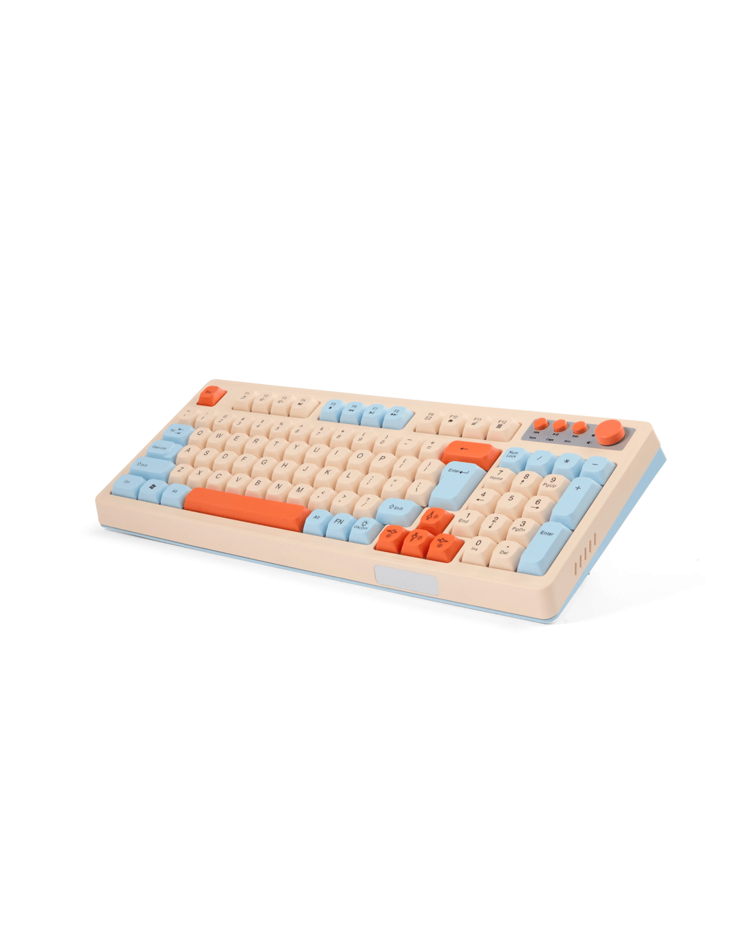 2 Membrane Wired Keyboard - Beige, Blue and Orange, 2 of 8