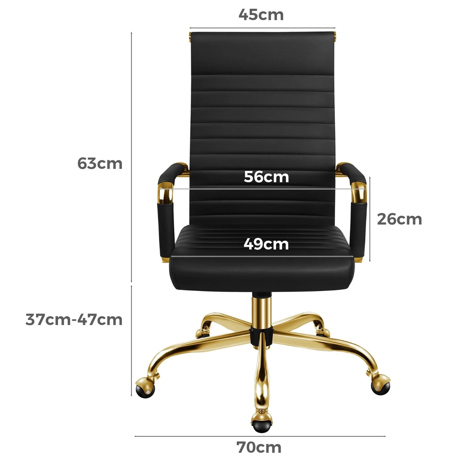 8 Alfordson Office Chair Padded Seat Ergonomic Executive Computer Study Gaming - Black, 8 of 10