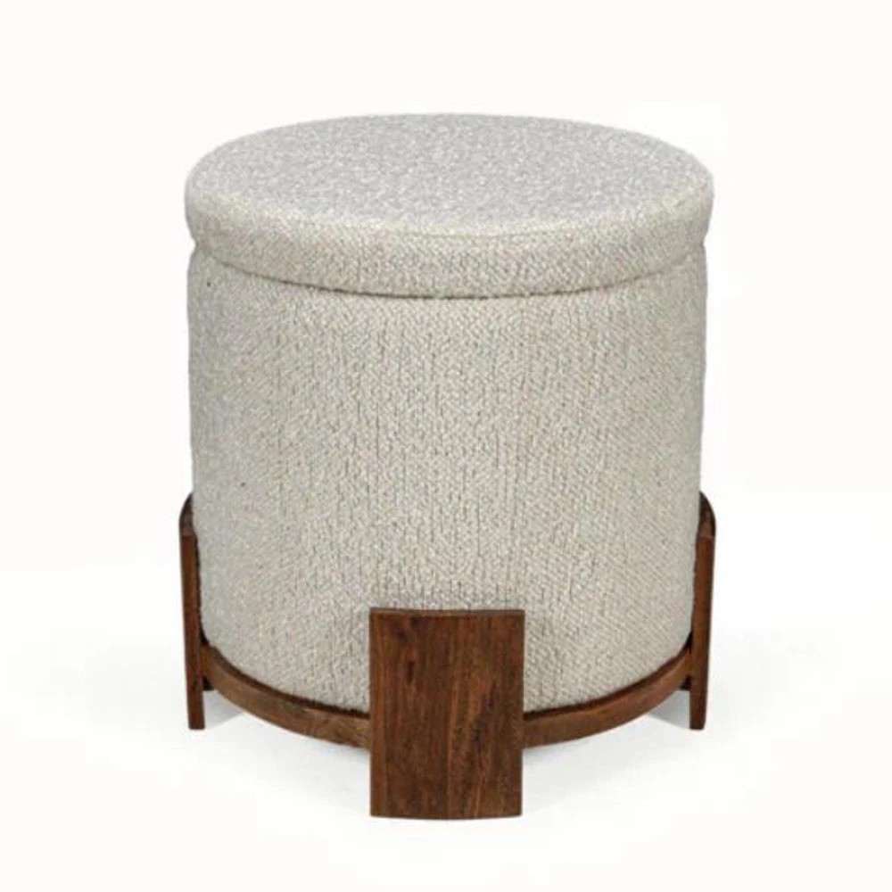 1 La Grace Home Barrel Storage Pouf - Brown, 1 of 5