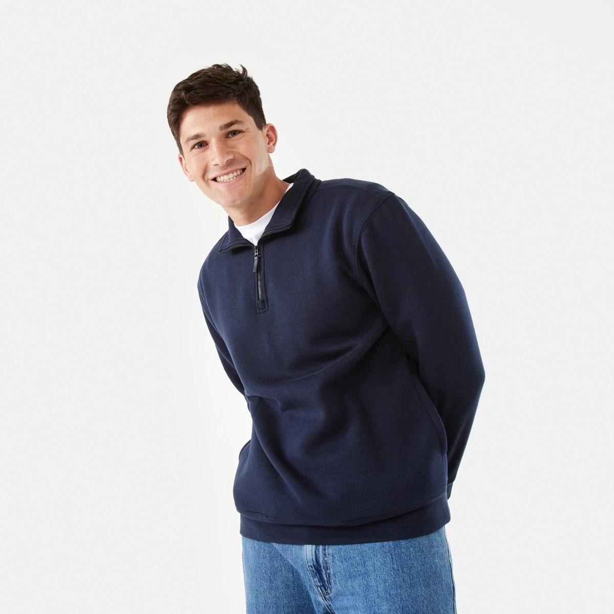 1 1/4 Zip Sweatshirt Nvy Sphire, 1 of 7