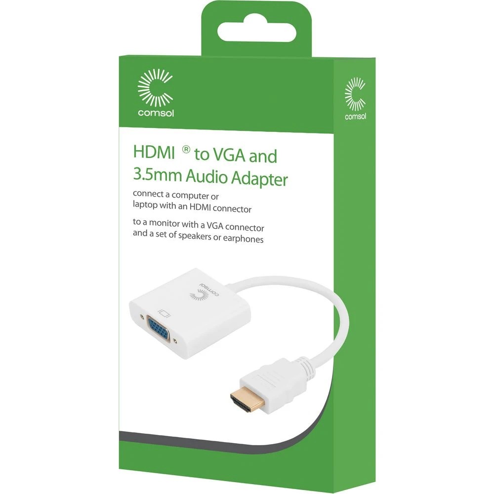 5 Comsol Male HDMI to Female VGA and 3.5mm Audio Adaptor, 5 of 5