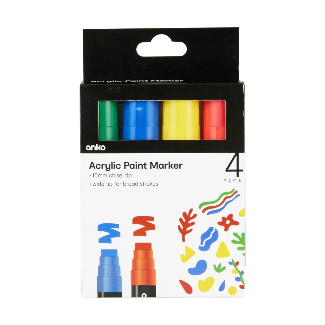 1 4 Pack Acrylic Paint Markers - Primary, 1 of 4