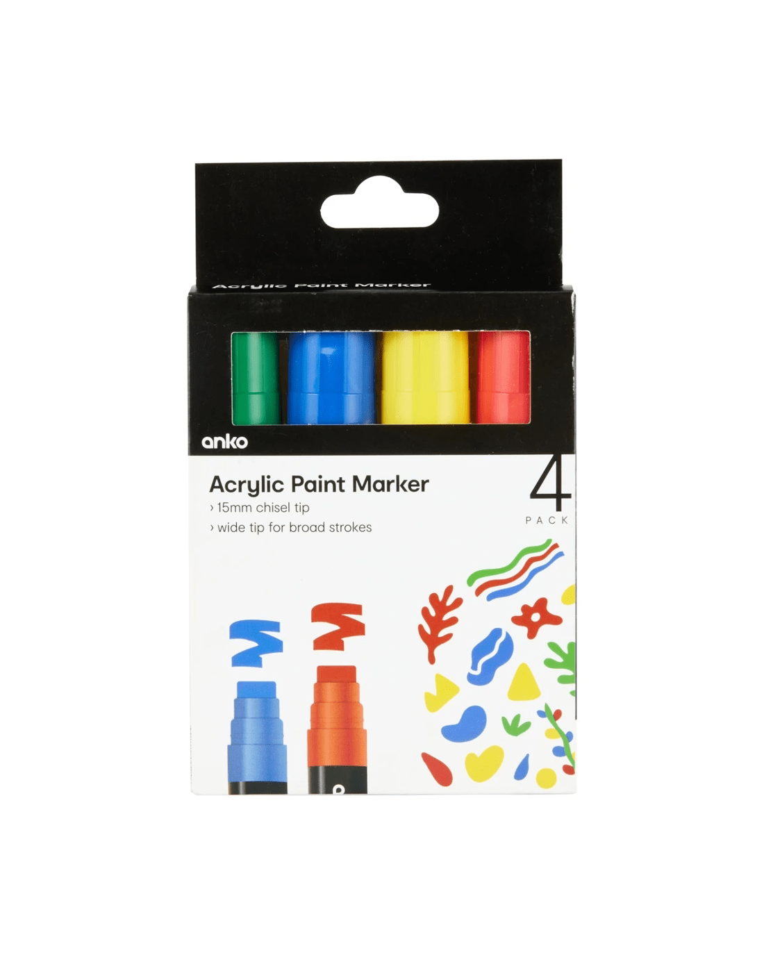 1 4 Pack Acrylic Paint Markers - Primary, 1 of 4