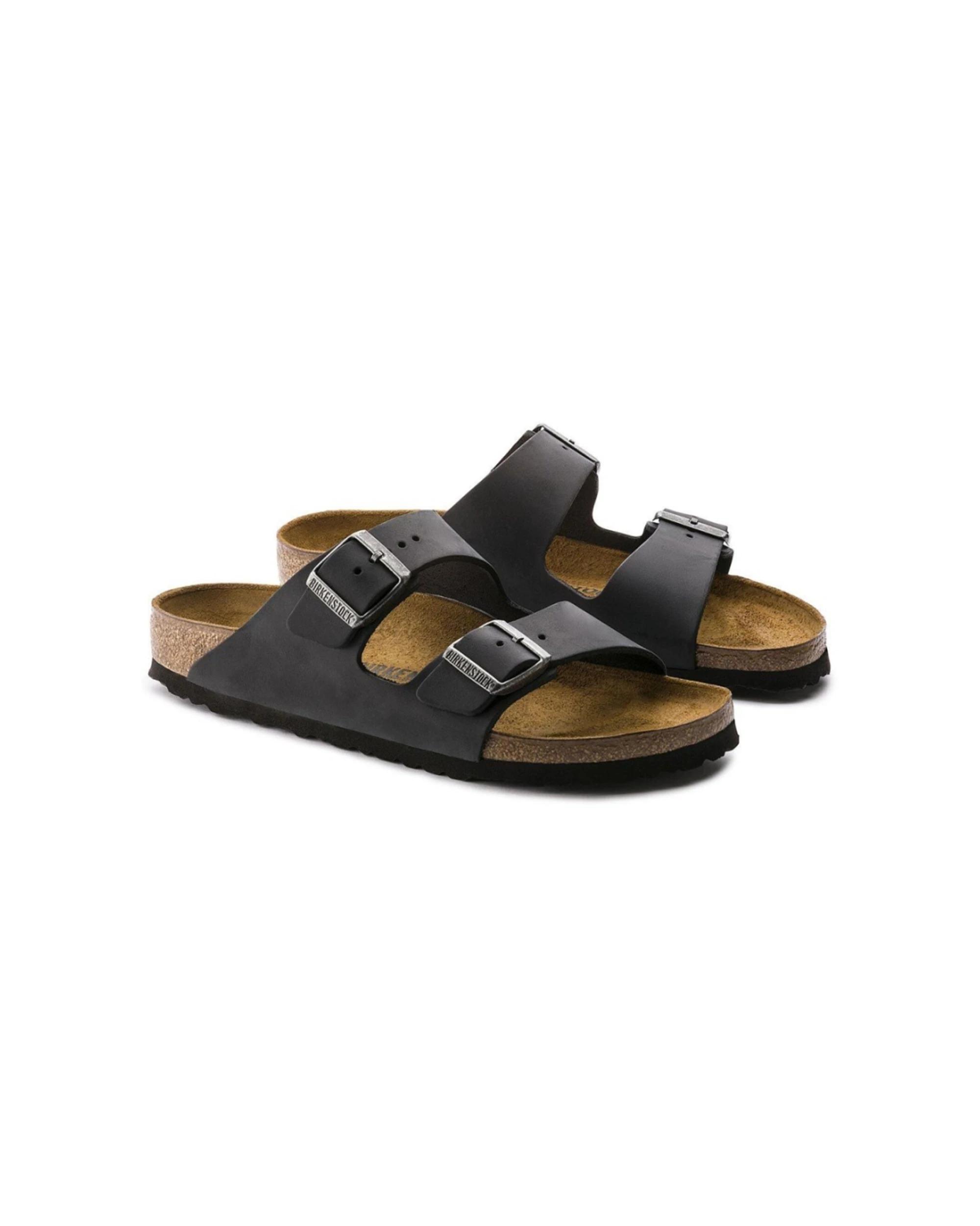 5 Birkenstock Arizona Oiled Leather Sandals Regular Width BLACK, 5 of 5