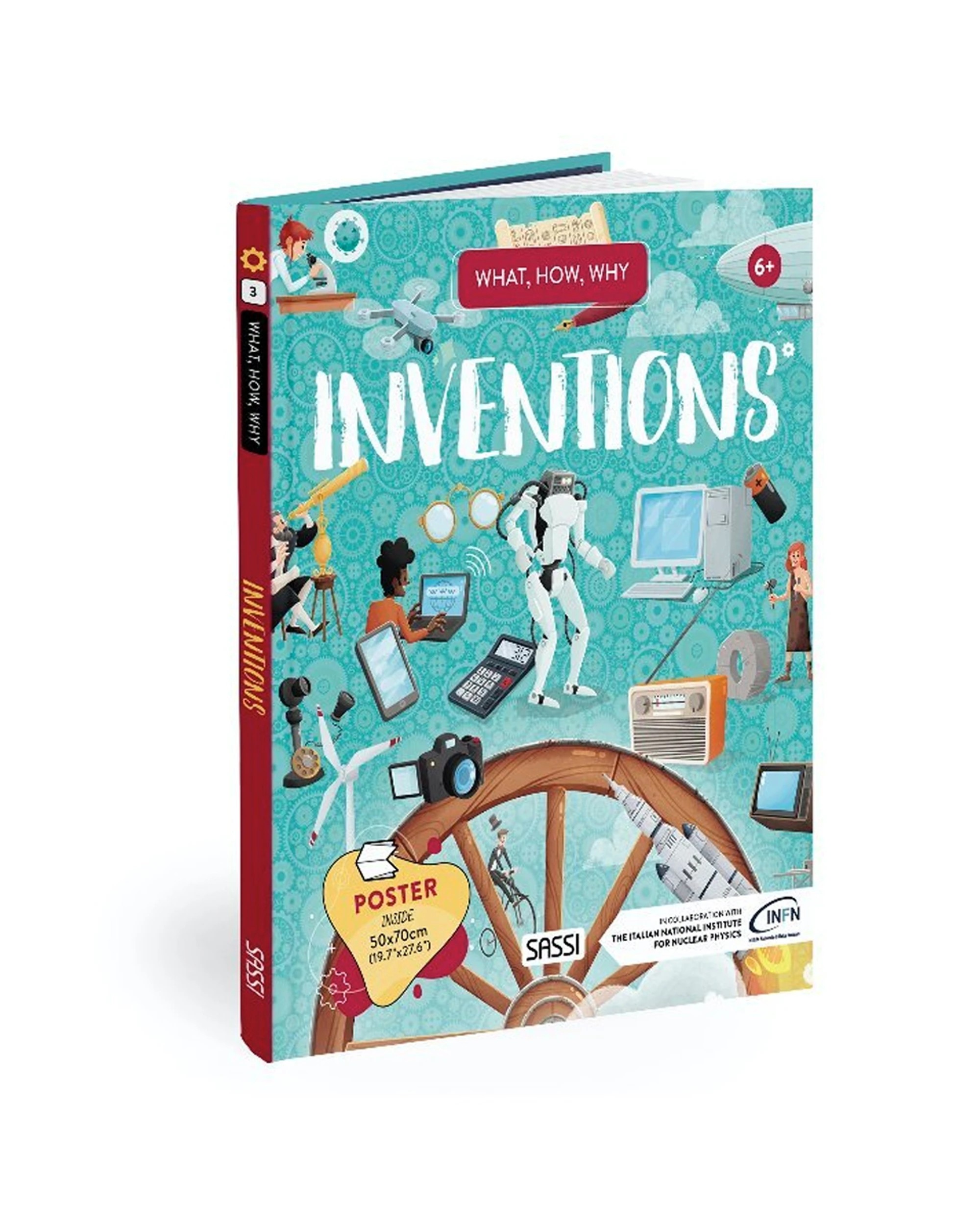1 Sassi Book & Poster Kids Children What How Why Inventions - Multi, 1 of 3