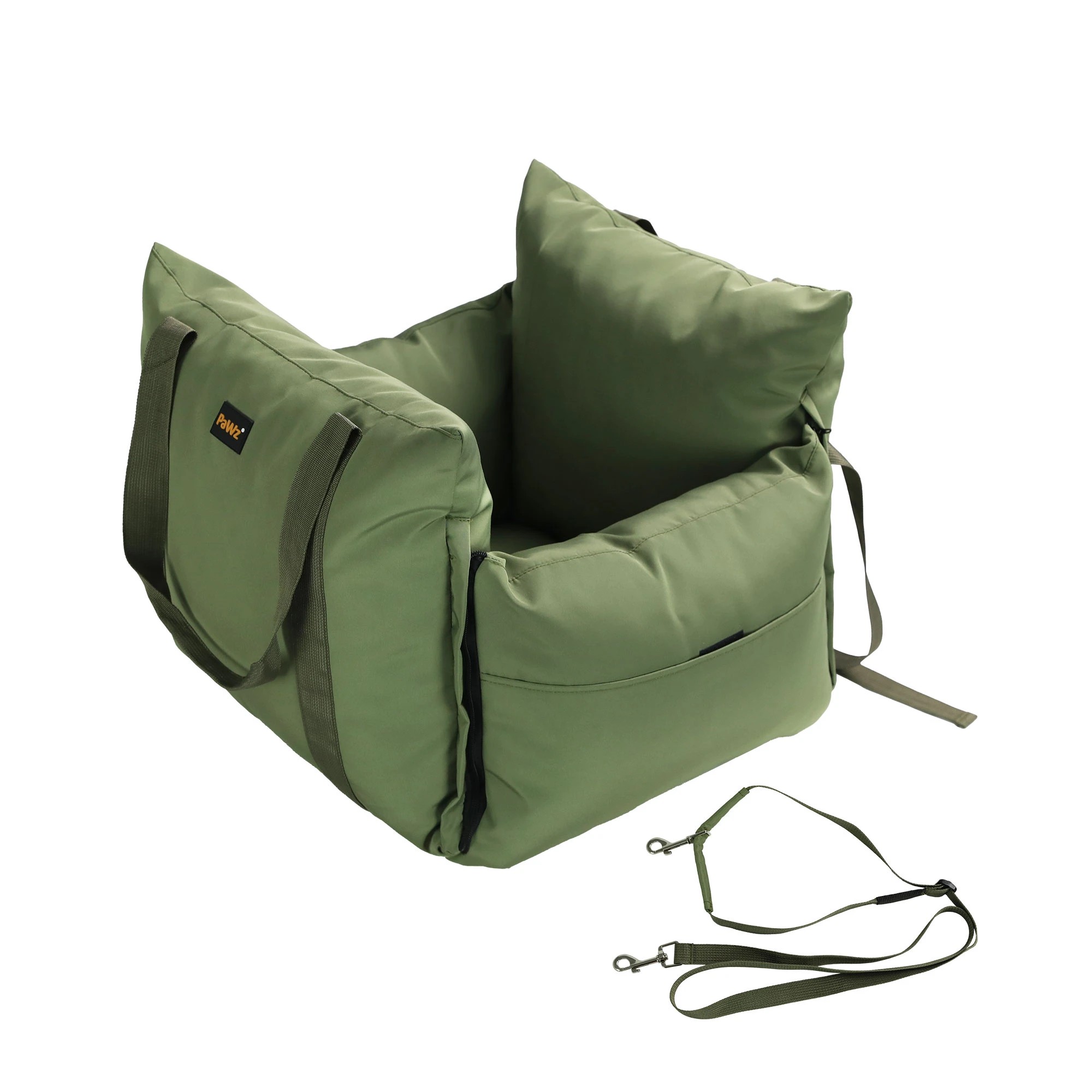 1 Pawz Washable Dog Car Seat Booster - Green, 1 of 7