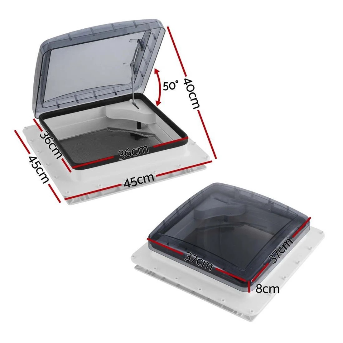 1 Weisshorn Caravan Roof Vent Air Exhaust Hatch RV Motorhome Camper  400x400mm Open Size - Multi, 1 of 5