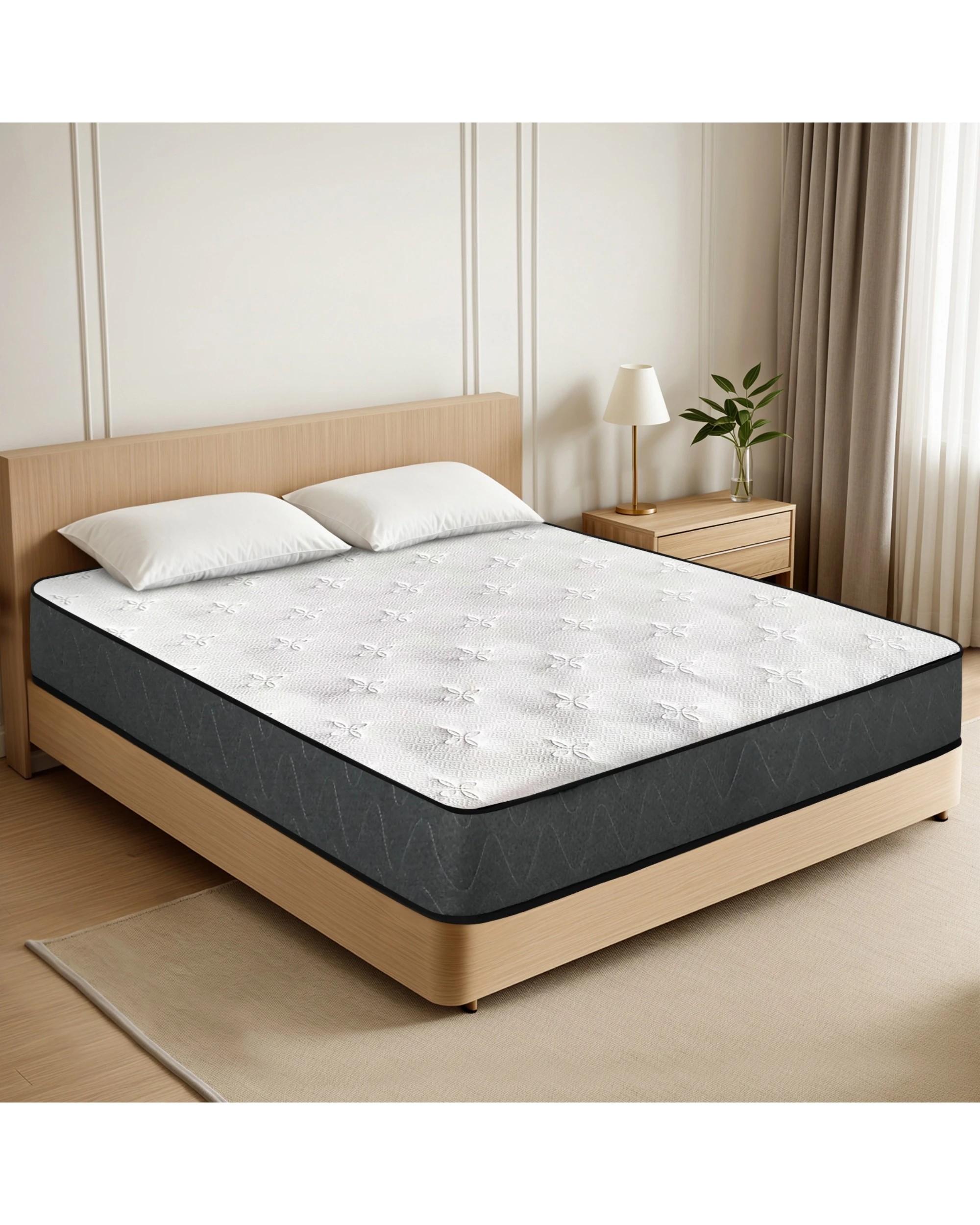 4 Advwin Mattress Double Medium Firm Bed Top Pocket Spring 22cm - White, 4 of 4