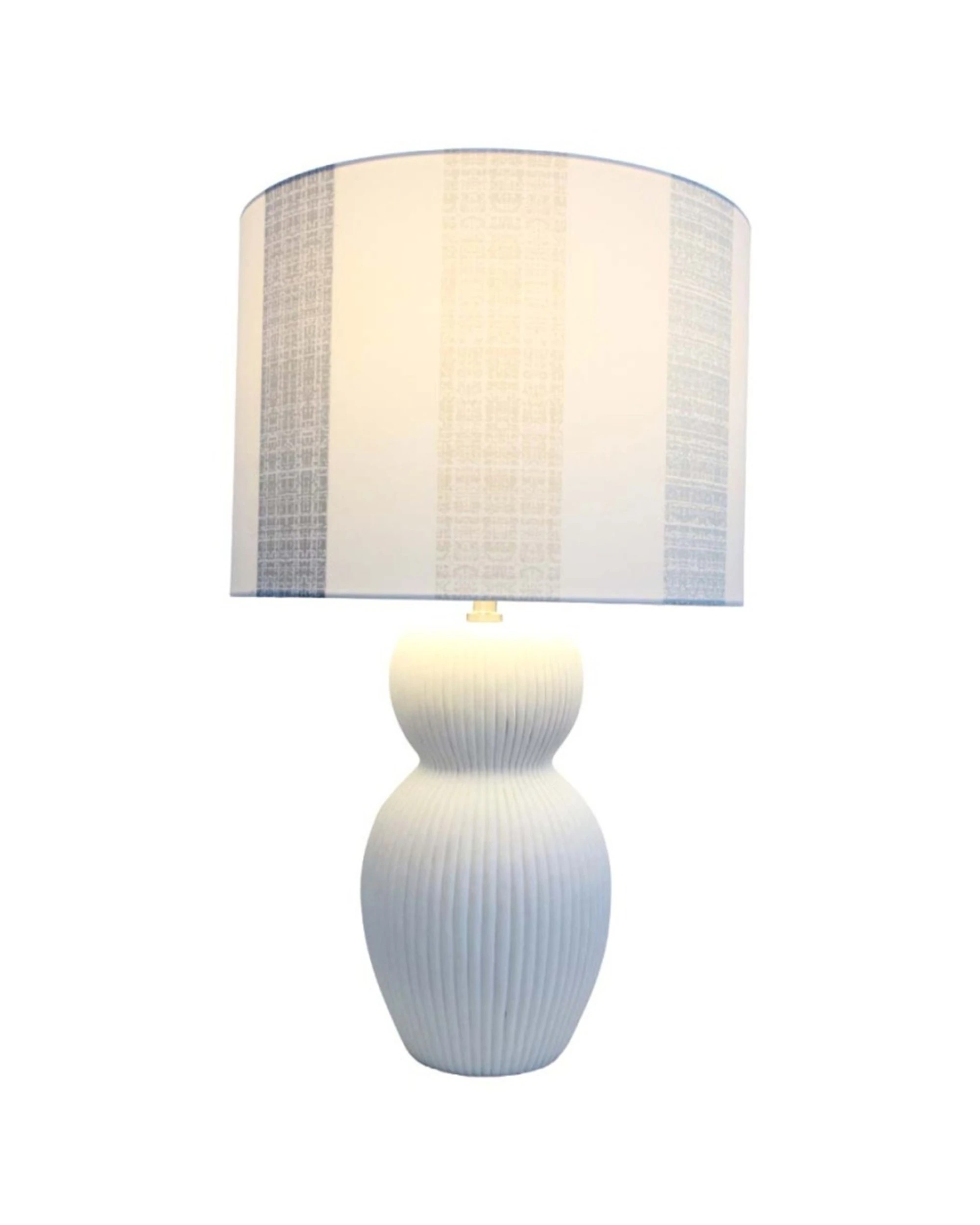 3 LVD Newport Striped Drum Double-Gourd Base Table Lamp Home Decor Polyresin 40.5x40x5x66cm - Multi, 3 of 3