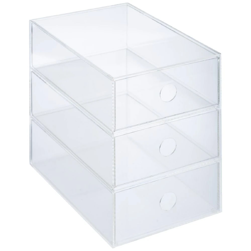 1 Otto 3 High Desktop Drawers Acrylic Clear, 1 of 6