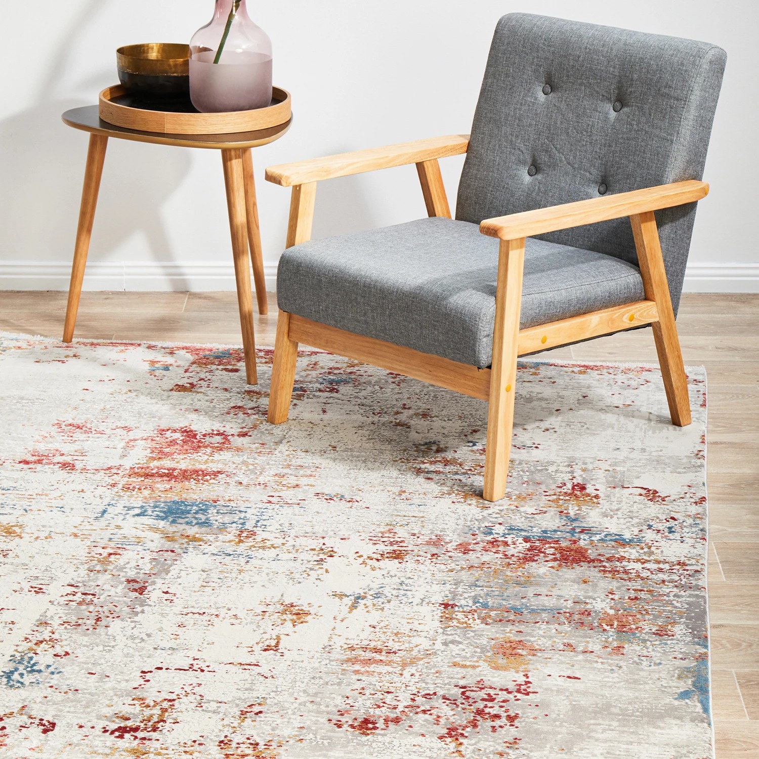 1 Common Ground Rugs Glimmers 106 230x160cm - Medium Bamboo Silk Floor Rug - Multi, 1 of 9