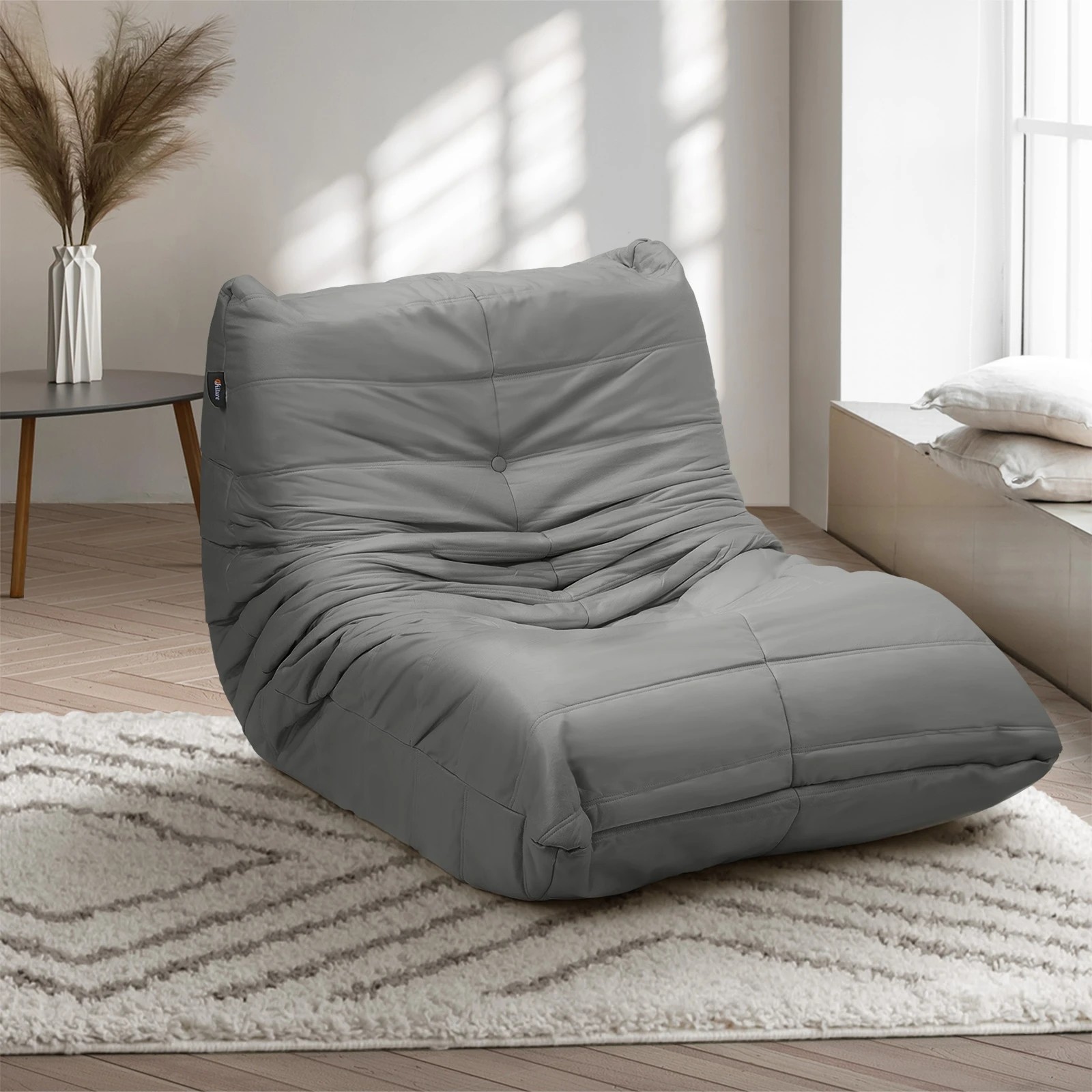 4 Oikiture Floor Sofa Accent Chair Lazy Couch Lounge - Grey, 4 of 10