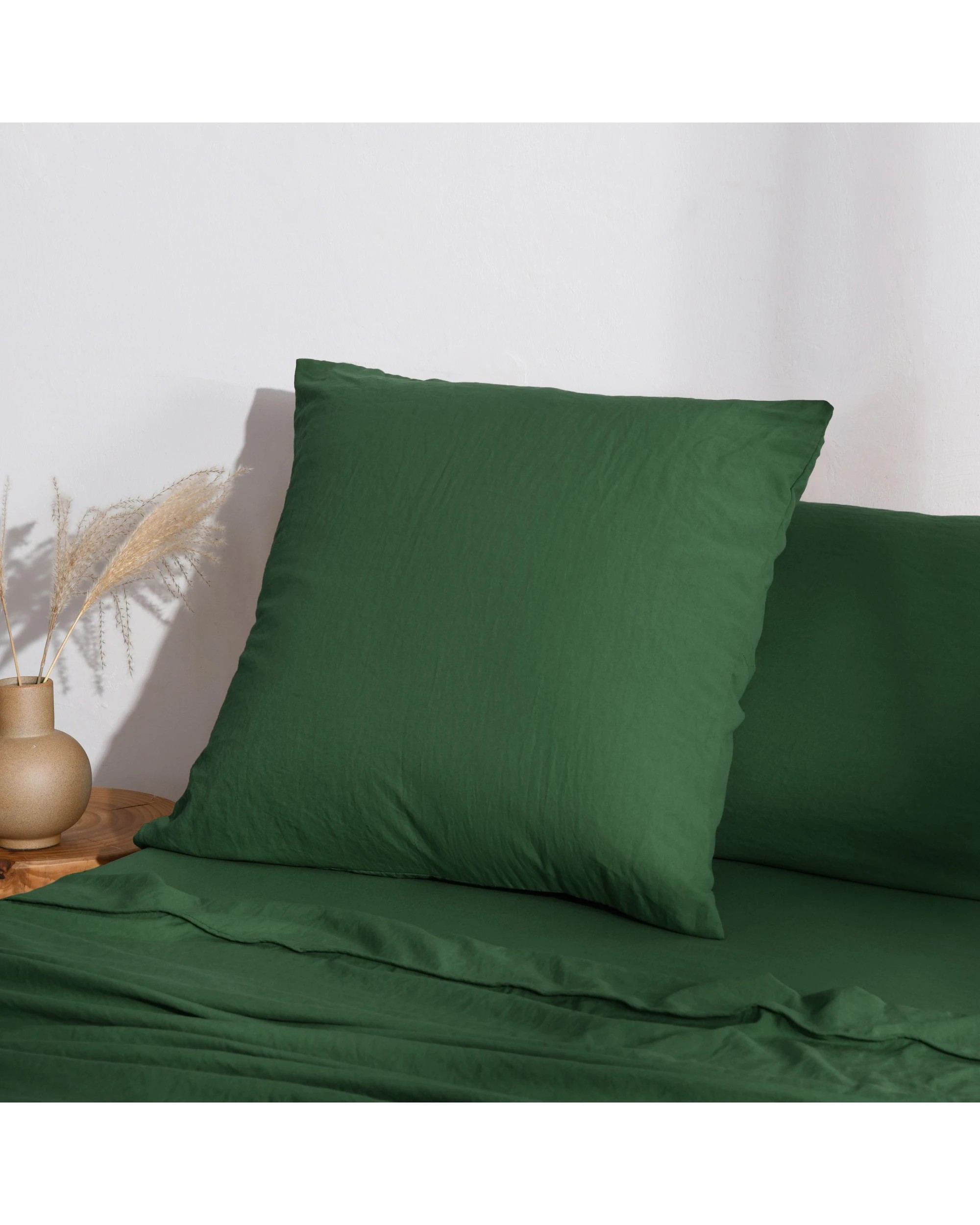 2 Dreamaker Superfine Washed Microfibre European Pillowcase - Hunter Green, 2 of 5