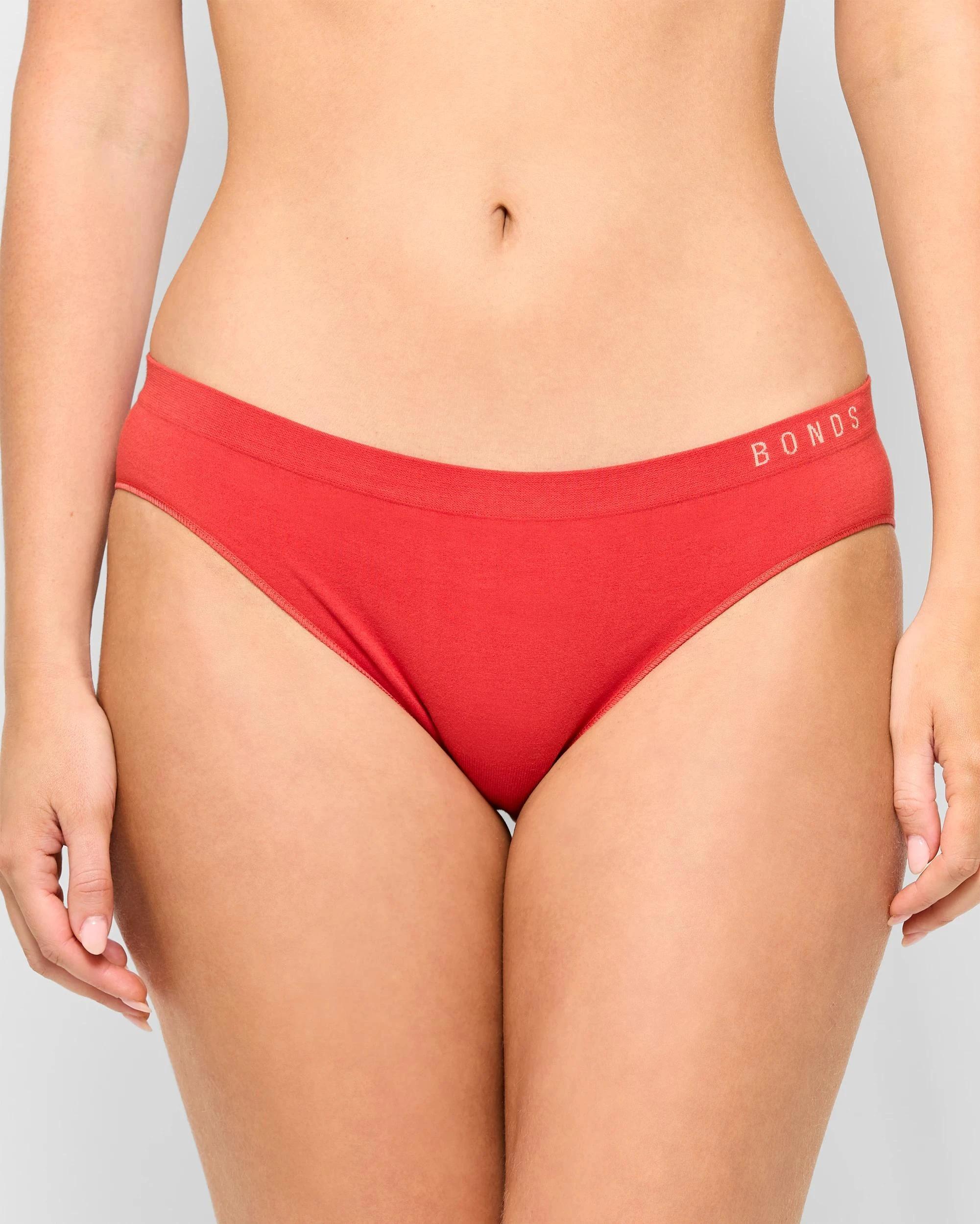 1 Bonds Womens Seamless Bikini Briefs RED DUST, 1 of 3