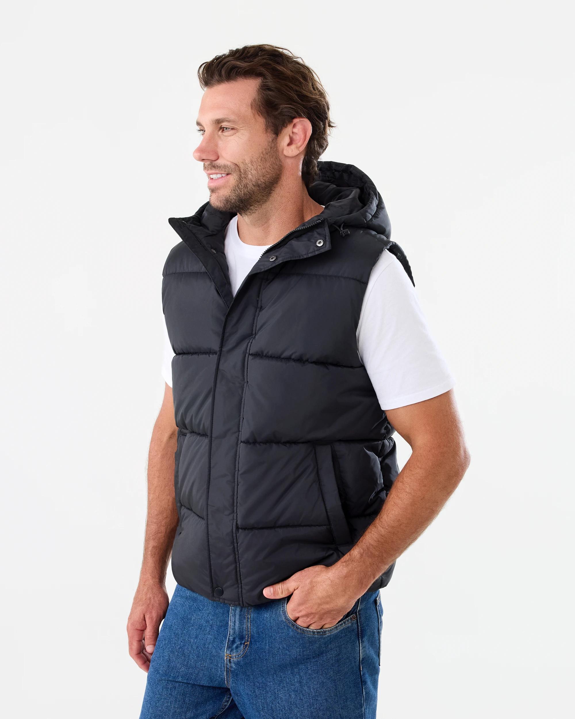 3 Hooded Puffer Vest Black, 3 of 7