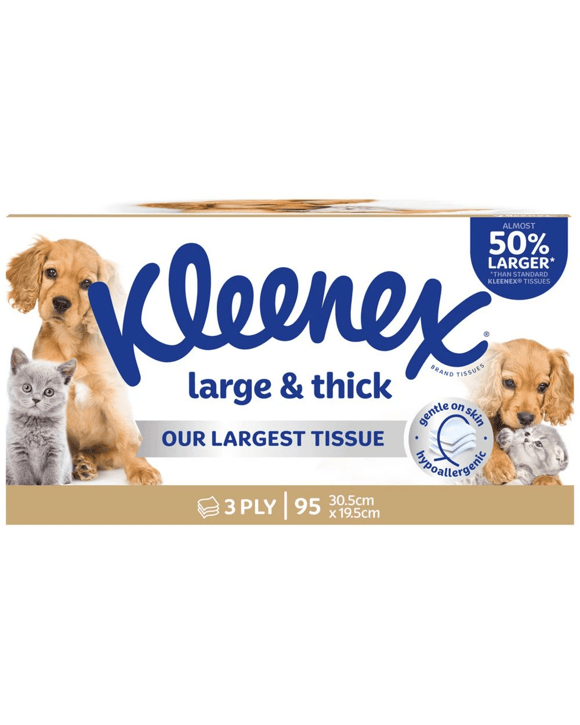 Kleenex Large & Thick 3 Ply Facial Tissues 95 Pack