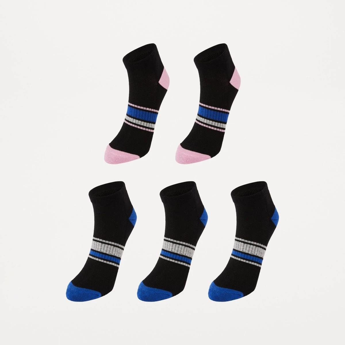 1 5 Pack Active Anklet Socks with Arch Support BLUE, BLACK, 1 of 3