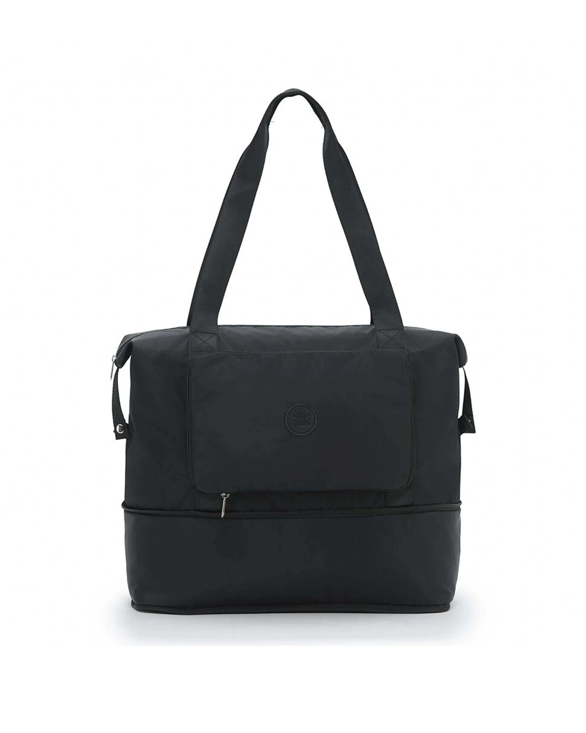 5 Tosca 2Pk Foldable & Expandable Holiday/Travel Tote Bag - Black, 5 of 6