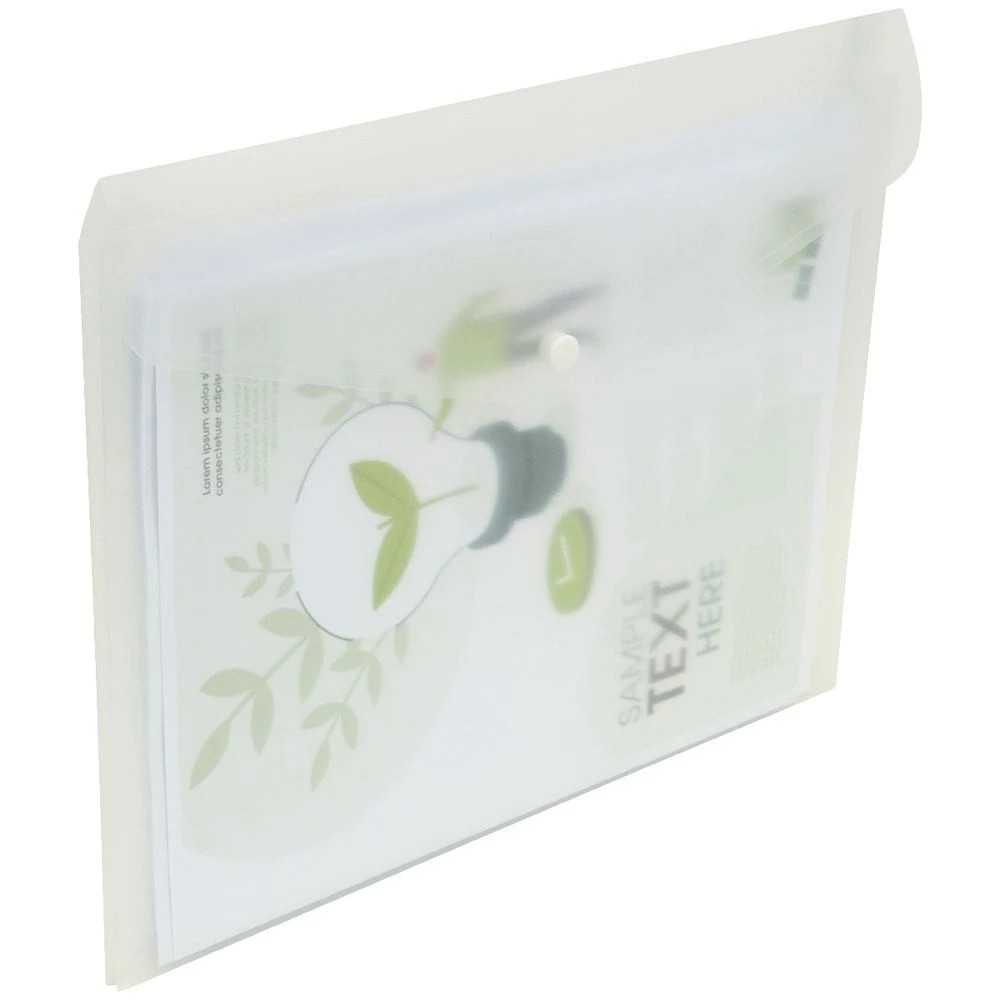 5 J.Burrows A4 Button Document Wallet Clear, 5 of 5