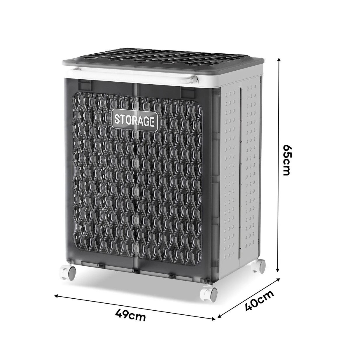 2 Dr FUSSY Laundry Basket Hamper Washing Dirty Clothes Organiser Folding Storage Bin 100L 2 Section Sorter Lid, 2 of 3