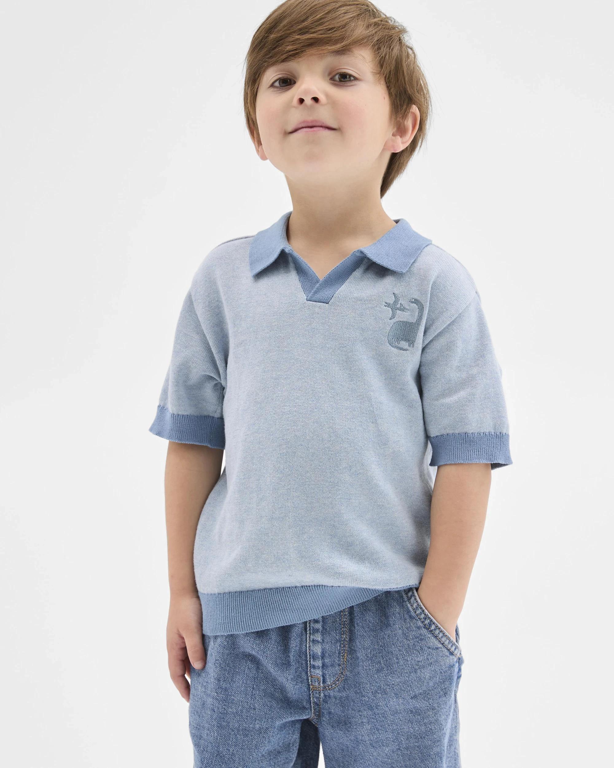 1 Target Kids Australian Cotton Short Sleeve Knit Polo Top BLUE, 1 of 7