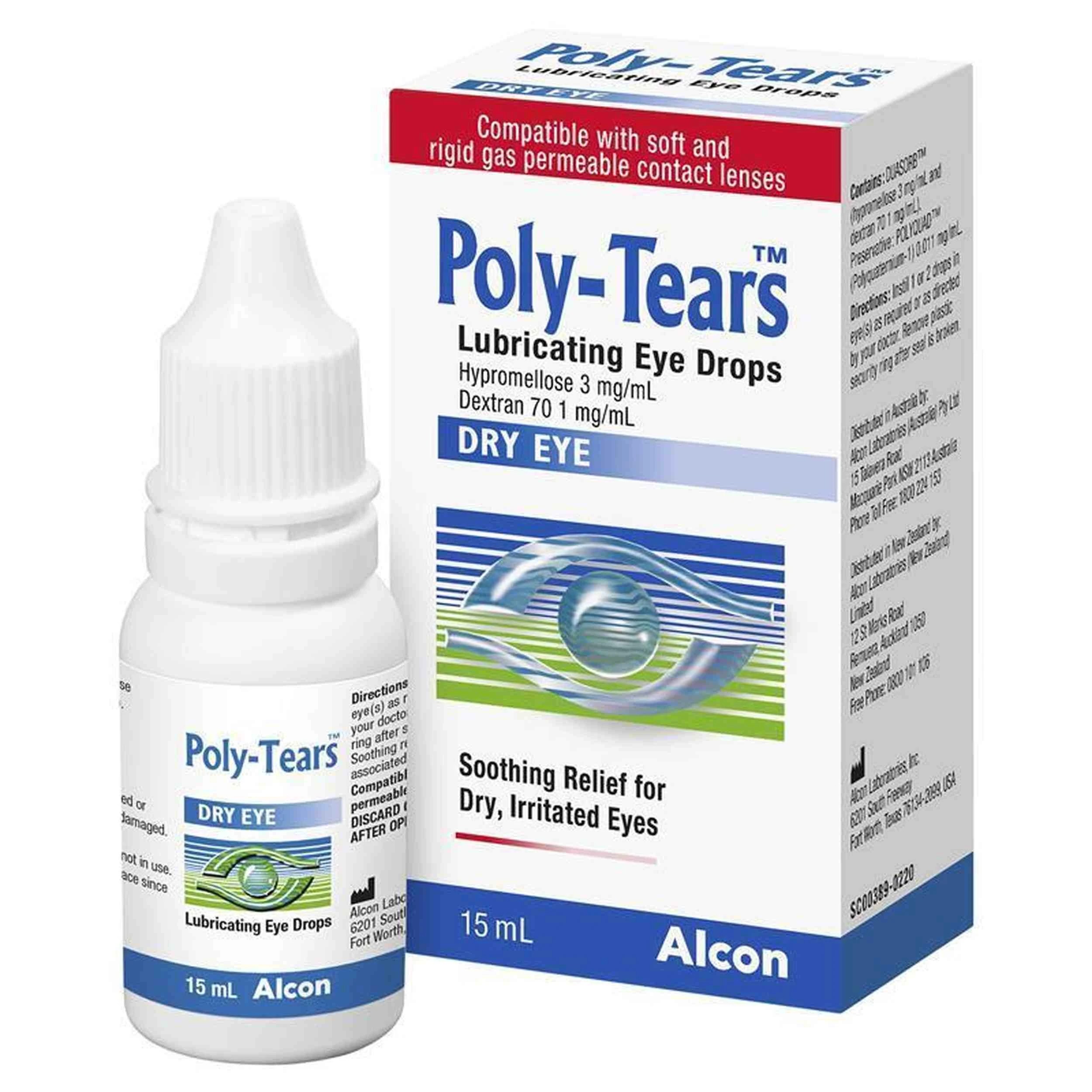 Poly-Tears Lubricating Eye Drops 15ml - Kmart