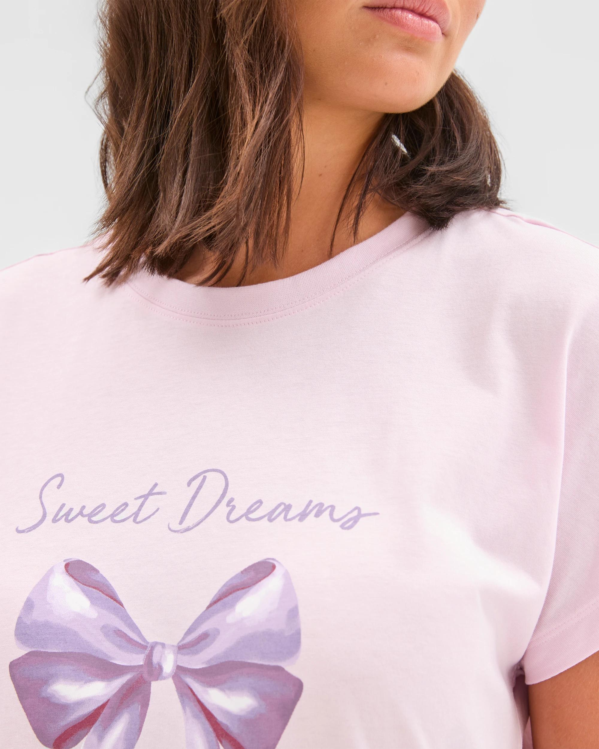 5 Target Woman Australian Cotton T-Shirt Nightie PINK BOW, 5 of 5