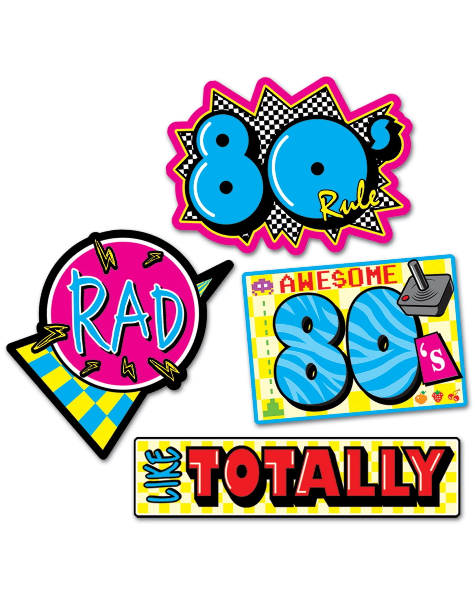 1 Beistle Awesome 80's Cutout Wall Decorations Pack of 4, 1 of 1