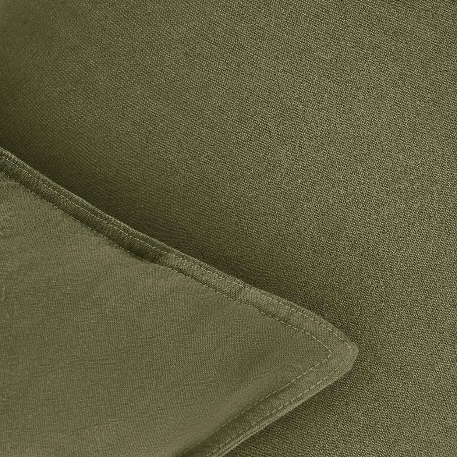 3 Gioia Casa 2-Pack Linen-Cotton Blend Cushion Covers 30x50cm - Olive Green, 3 of 4