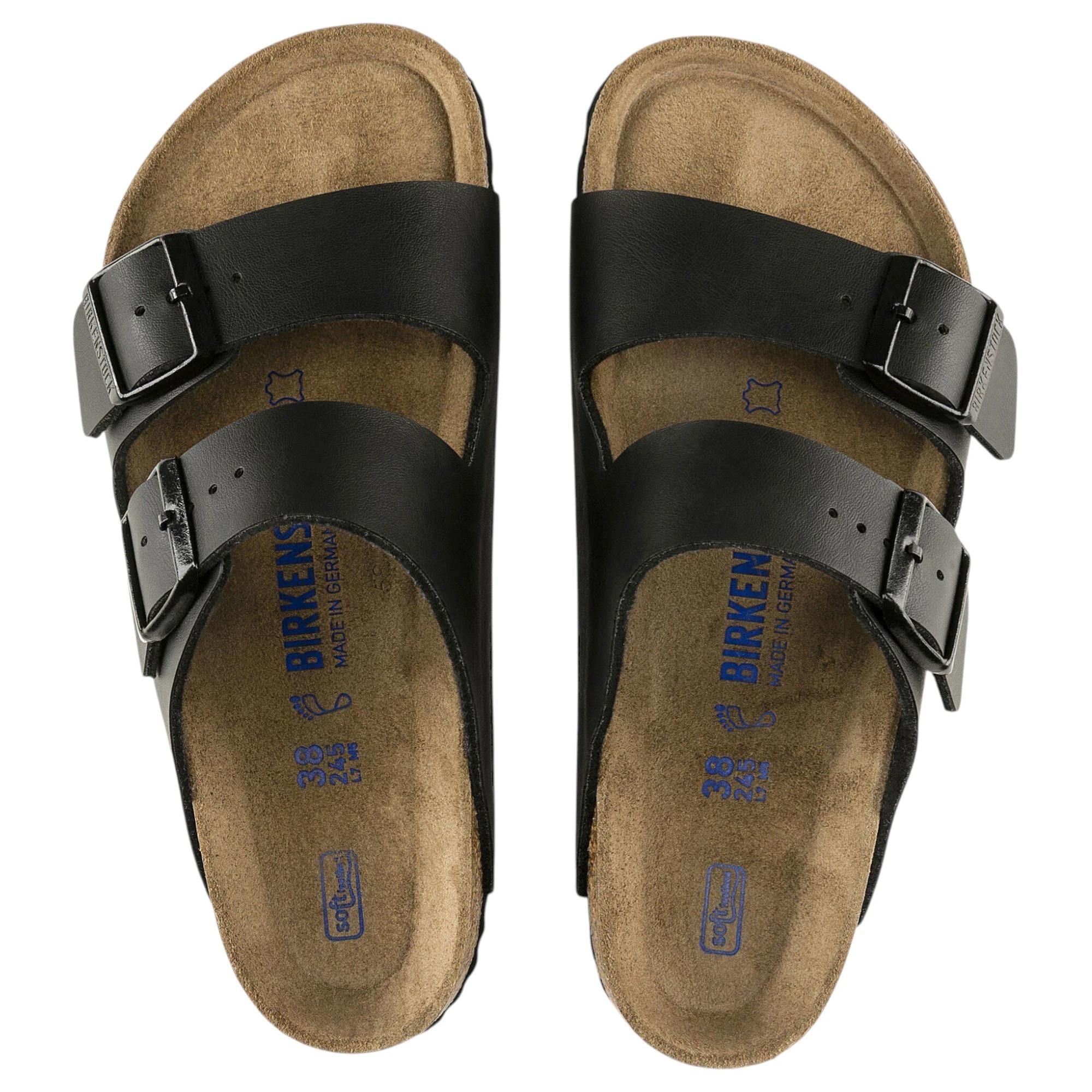 3 Birkenstock Womens Arizona SFB Birko Flor Narrow Slip On Sandals BLACK, 3 of 8