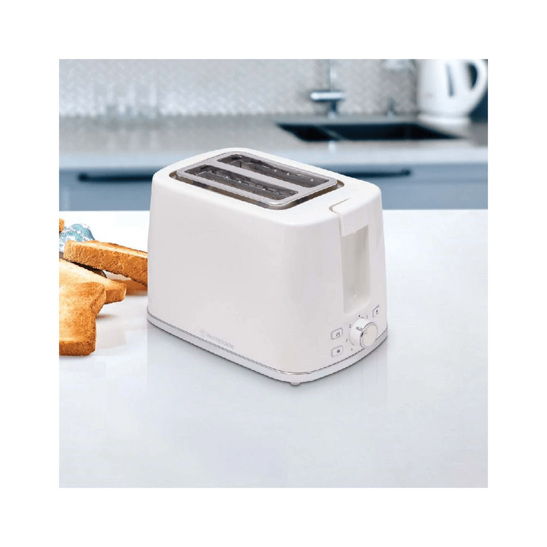 3 WESTINGHOUSE Electric Water Kettle 1.7L Kettle And 2-Slice Toaster Set
 - white, 3 of 6