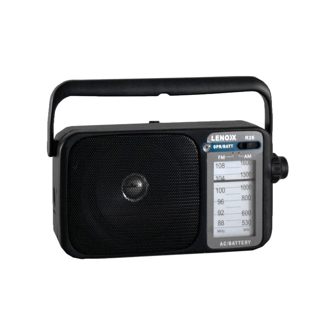 1 Lenoxx AM/FM Mantle Radio (Black) Battery Operated, w/ Bandwidth 540-1600, 1 of 1