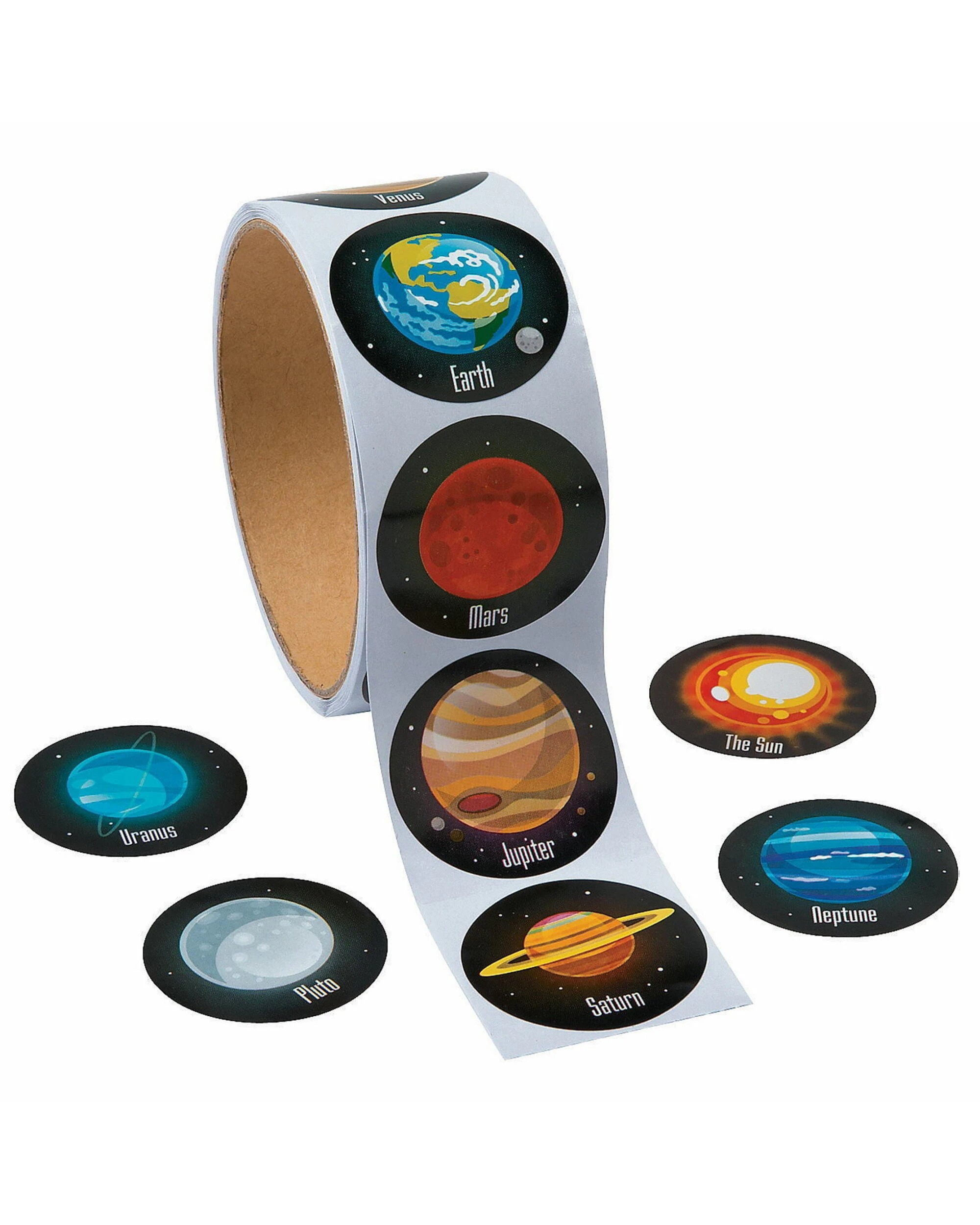 1 Oriental Trading Solar System Planets Stickers Roll of 100 - Multi, 1 of 1