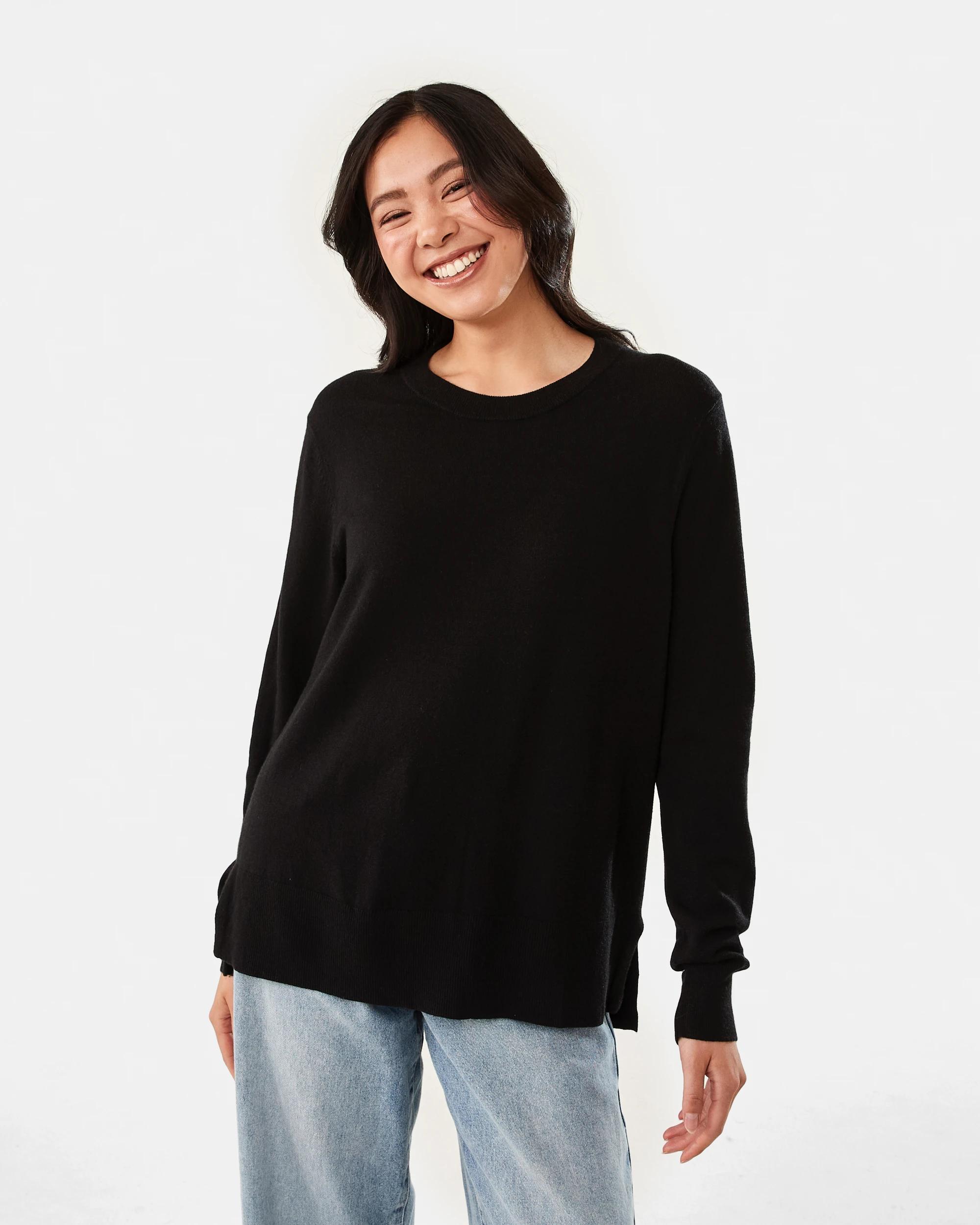 1 Crew Lightweight Jumper Black, 1 of 6