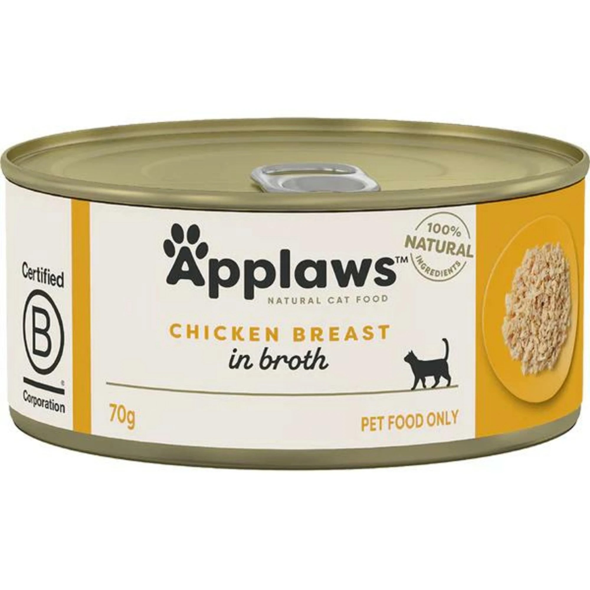 1 Applaws Cat Tin Chicken Breast 70g 24pk, 1 of 2