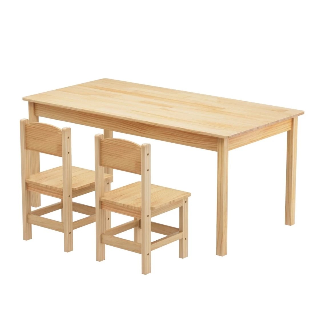 3 1 Keezi Kids Table and 2 Chairs Set wood - Natural, 3 of 6