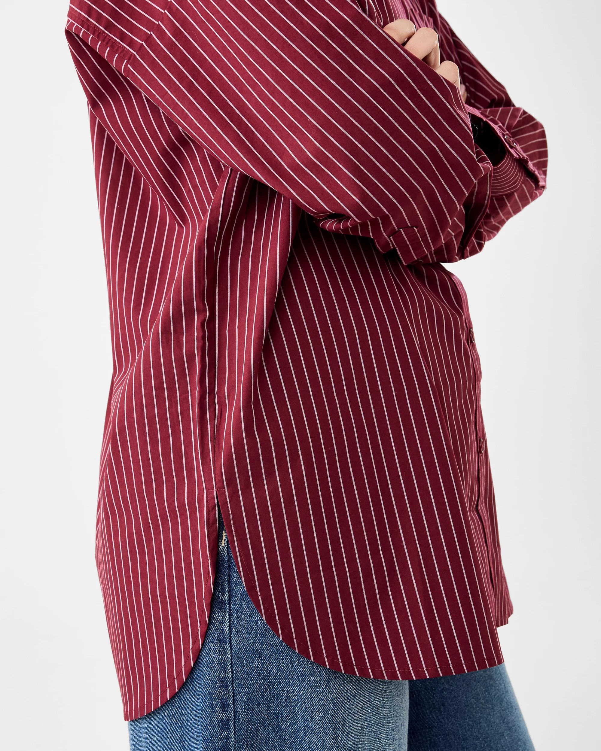 7 Long Sleeve Oversized Stripe Shirt Strp Cran, 7 of 8