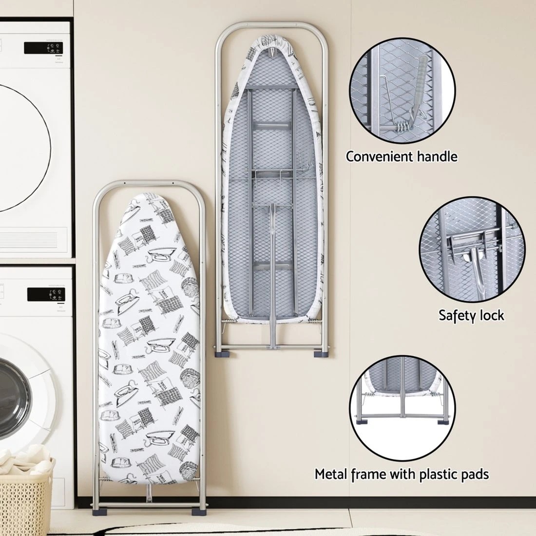 5 Artiss Ironing Board Wall Mounted Foldable - Grey, 5 of 6