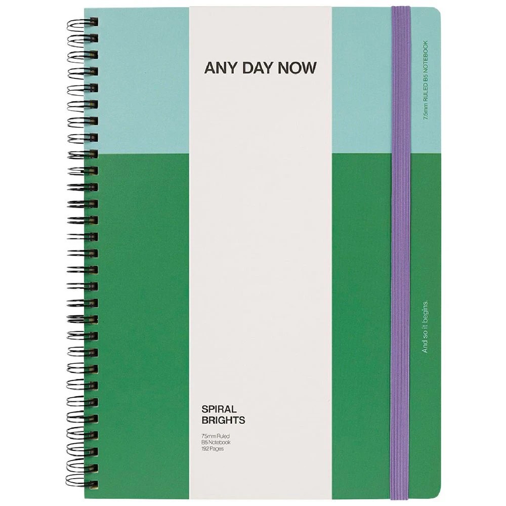 1 Any Day Now Spiral Brights B5 Ruled Notebook Green Mint, 1 of 4