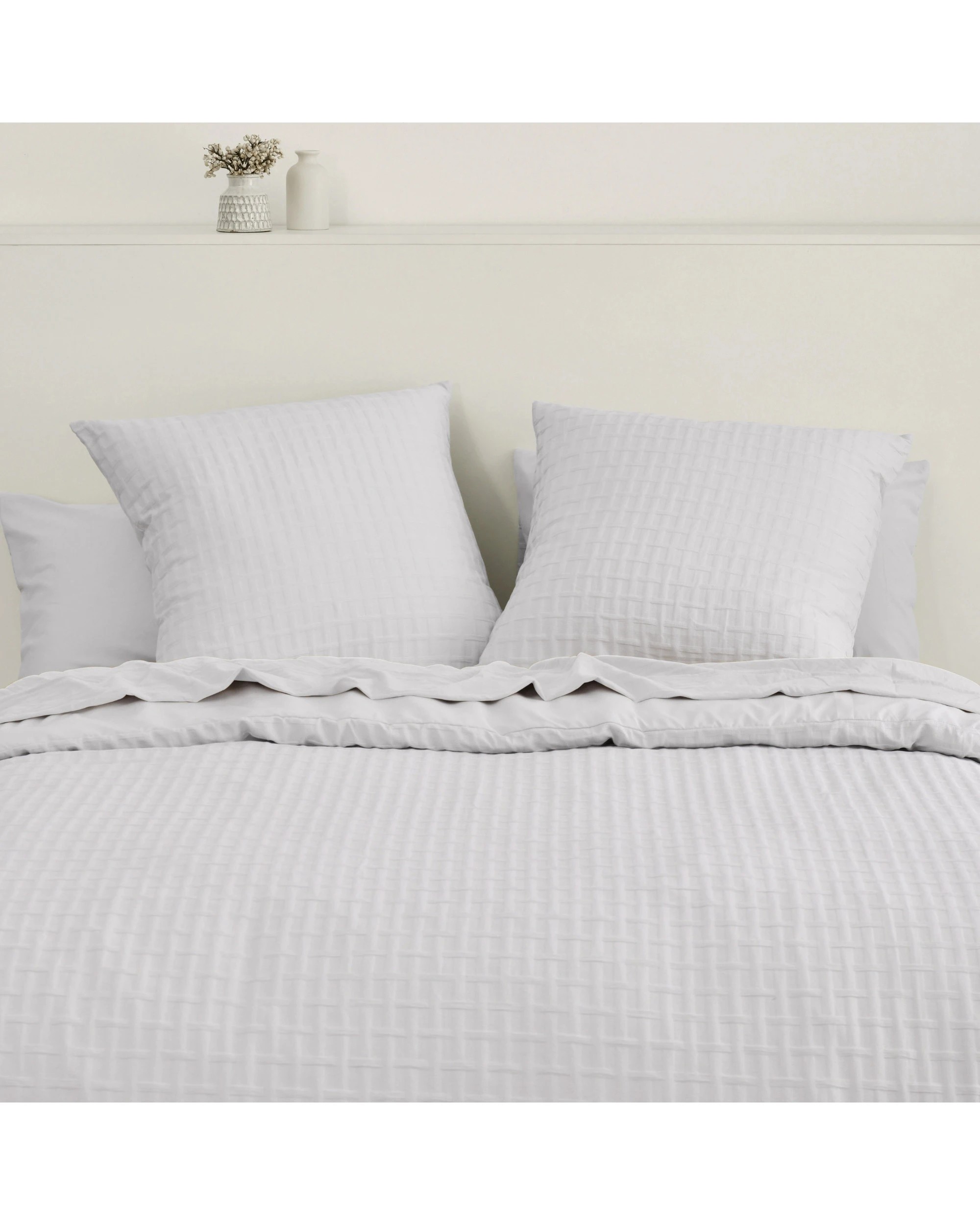 1 Dreamaker Aubrey Jacquard European Pillowcase Twin Pack - Grey, 1 of 3