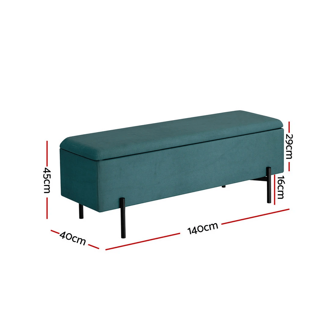 2 Artiss Storage Ottoman Blanket Box 140cm Velvet - Green, 2 of 6
