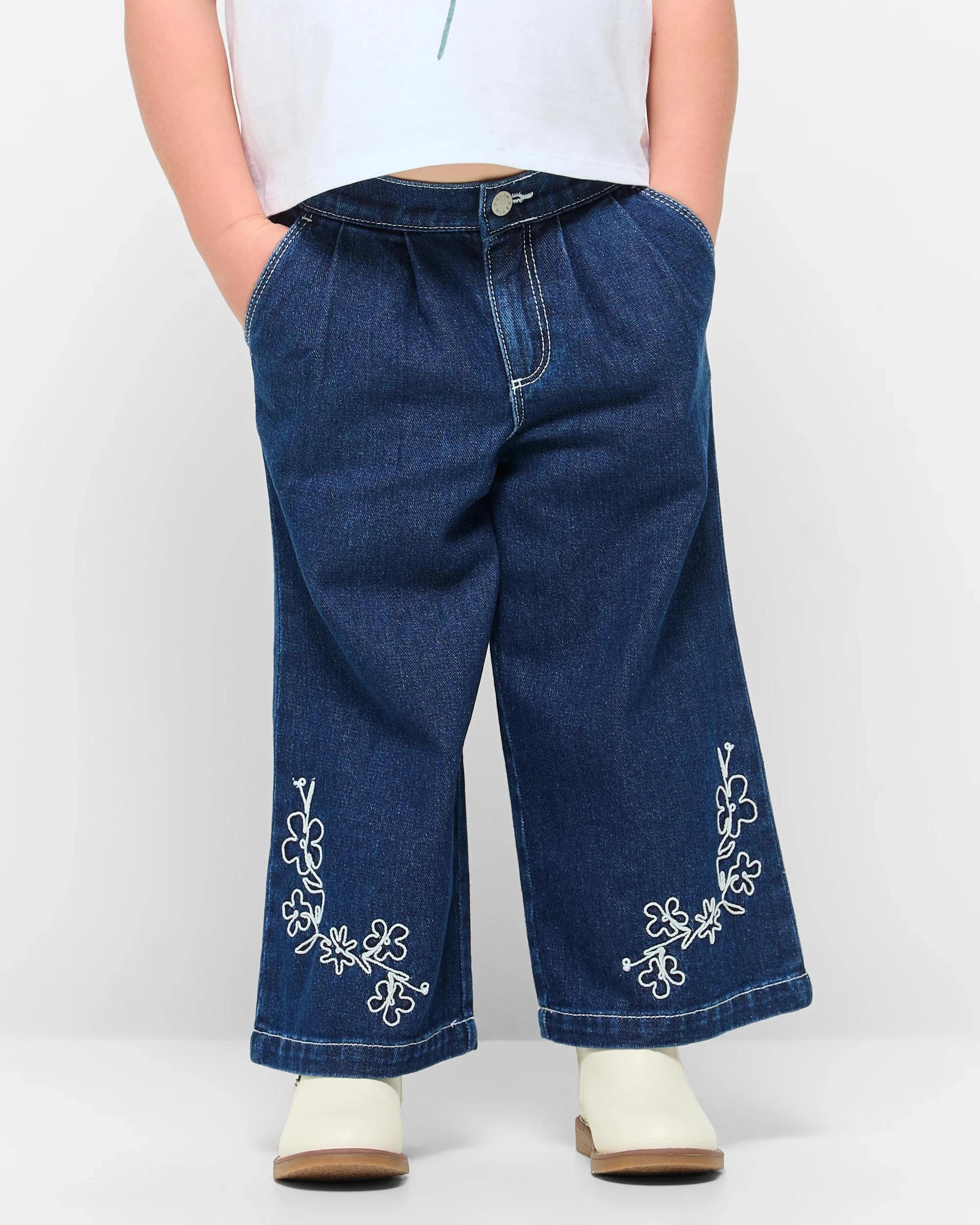 1 Target Wide Leg Denim Pants NAVY BLUE, 1 of 5