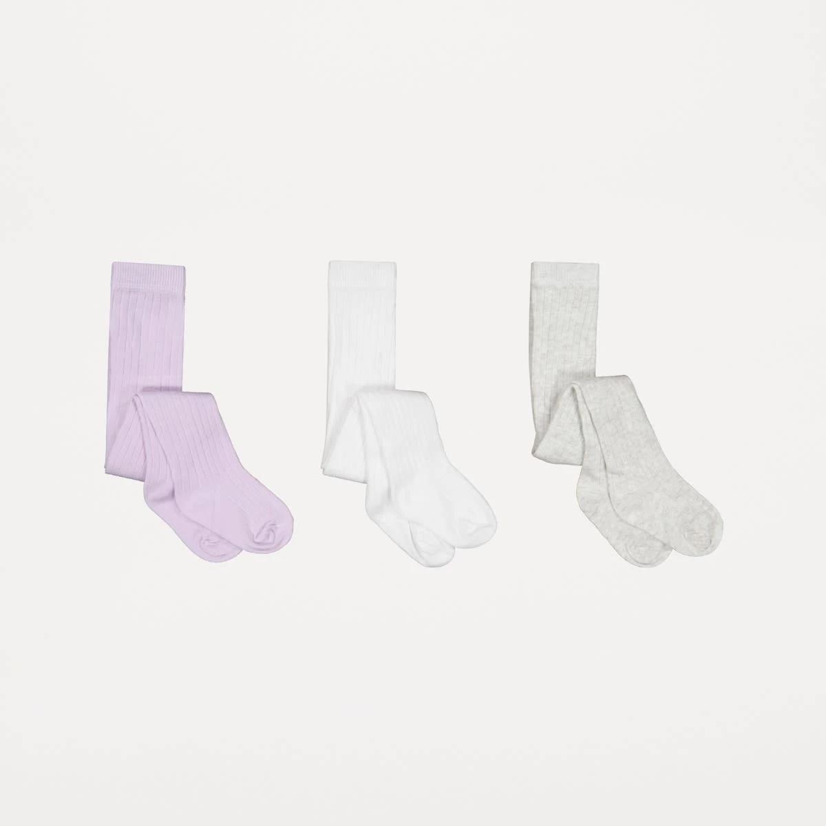 2 3 Pack Rib Tights Pur Rib, 2 of 3