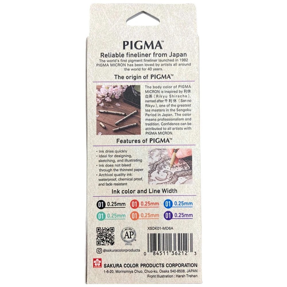 4 Sakura Pigma Micron Fineliners 0.25mm 6 Pack, 4 of 4