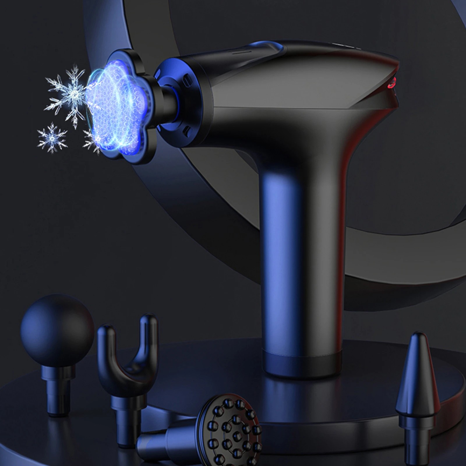 5 Fitsmart Pro Relief Portable Cordless 30W Massage Gun 8 Levels 5 Heads - Black, 5 of 7