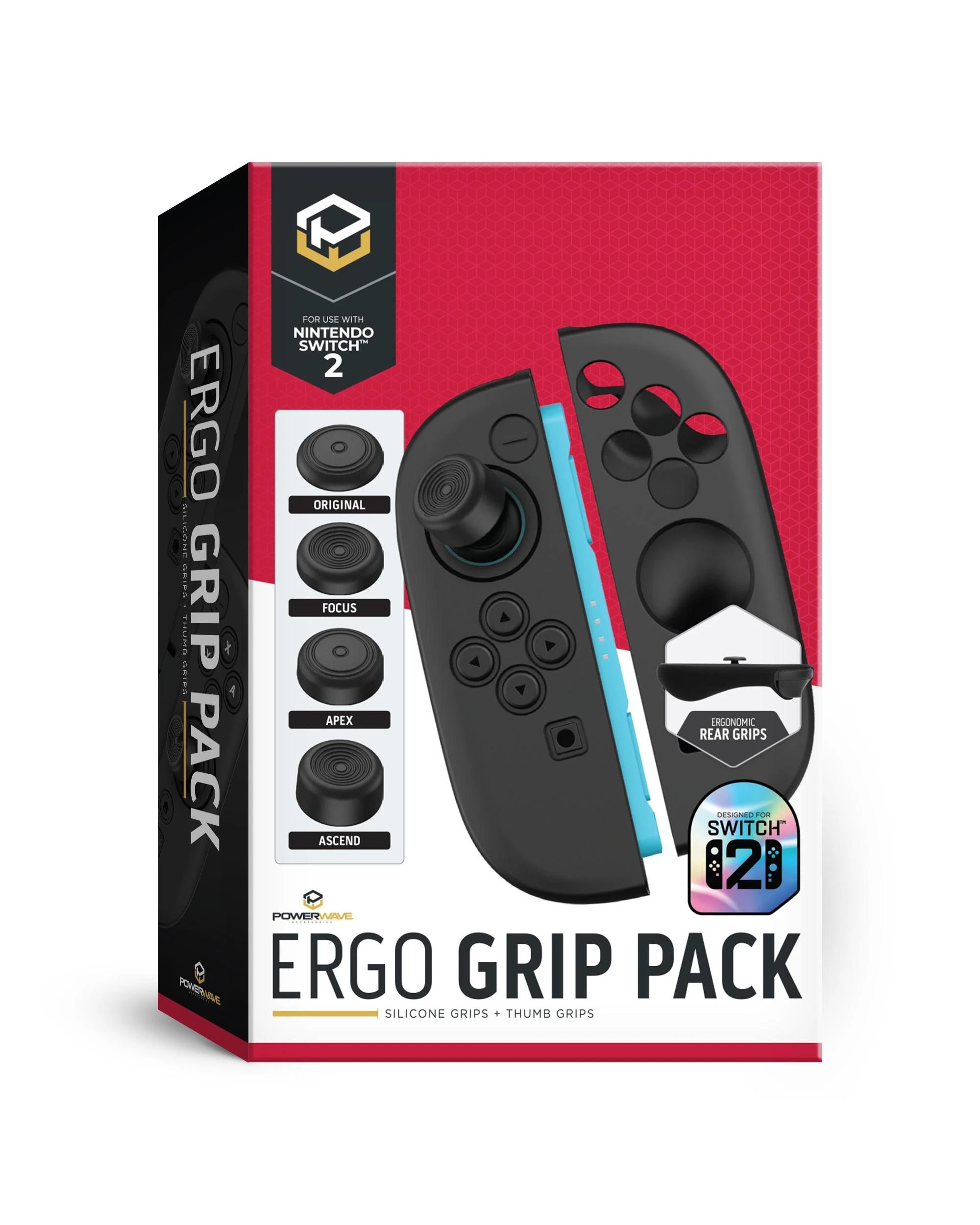 1 Powerwave Ergo Grip Pack for Nintendo Switch 2 - Black, 1 of 5