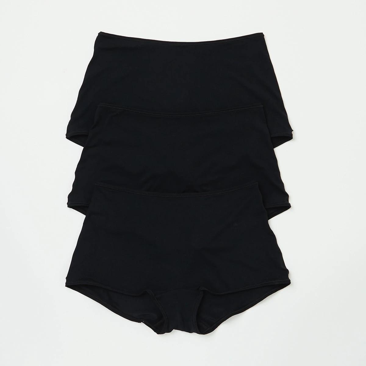 1 3 Pack Super Soft Boyleg Briefs Black, 1 of 9