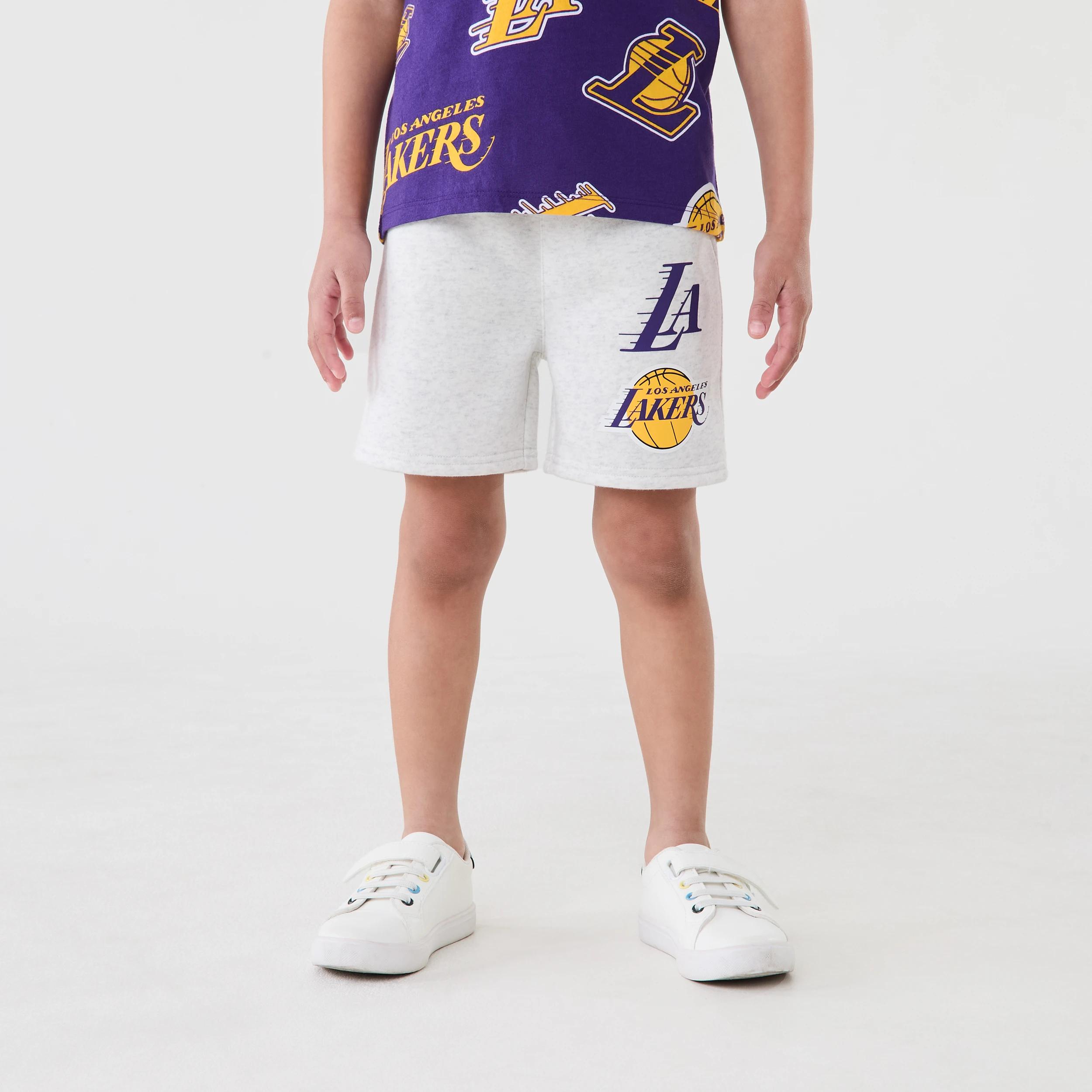 1 Official NBA Kids Mini Shorts BEIGE LAKERS, 1 of 8
